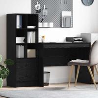 Bureau met lade 2 pcs Zwart Eiken