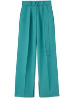 Jil Sander pantalon ample à taille ceinturée - Bleu