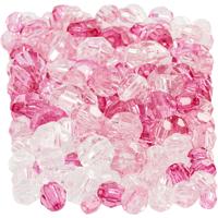 Creativ Company Facet kralen, afm 4-12 mm, gatgrootte 1-2,5 mm, ca. 860 stuk, pink (081), 250 gr/ 1 doos