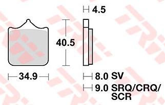 TRW Brake pad mcb 829 scr sinter carbon racing