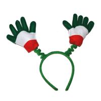 Supporters verkleed accessoire - vlag handjes diadeem - Italie - volwassenen Supporters verkleed accessoire - vlag handjes diadeem - Italie - volwassenen