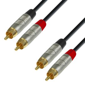 adam hall K4 TCC 0150 audio kabel 1,5 m 2 x RCA Zwart, Zilver