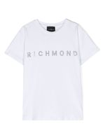 John Richmond Junior t-shirt en coton à logo strassé - Blanc