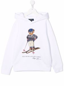 POLO RALPH LAUREN KIDS hoodie à logo imprimé - Blanc