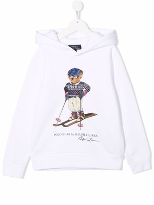 POLO RALPH LAUREN KIDS hoodie à logo imprimé - Blanc