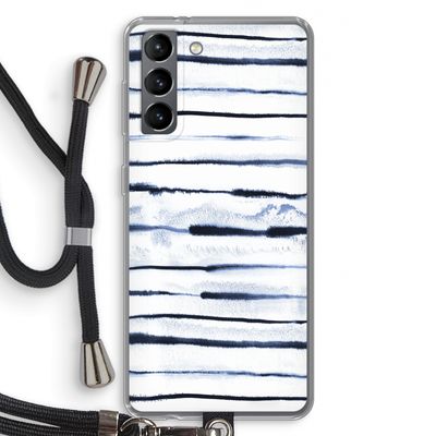 Ink Stripes: Samsung Galaxy S21 Transparant Hoesje met koord