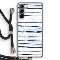 Ink Stripes: Samsung Galaxy S21 Transparant Hoesje met koord