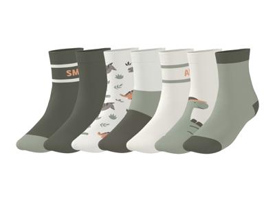 lupilu 7 Paar kinder sokken (Groen/wit, 19-22)