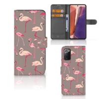 Samsung Galaxy Note 20 | Telefoonhoesje | Met pasjeshouder | Flamingo