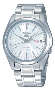 Seiko SNKL41K1 Horloge Sport 5 automaat staal zilverkleurig-wit 38 mm