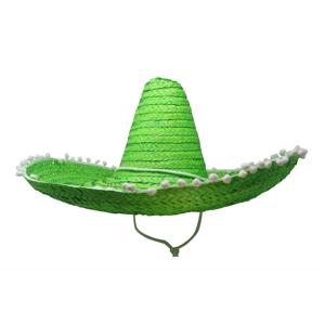 Mexicaanse Sombrero hoed voor heren - carnaval/verkleed accessoires - groen - met ornamenten