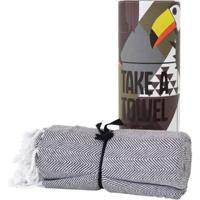 Take A Towel - Hamamdoek saunadoek pestemal - 100 x 180cm - Katoen - Zwart - thumbnail