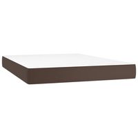 vidaXL Pocketveringmatras 140x200x20 cm kunstleer bruin