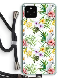 Gele kuif: Pixel 5a 5G Transparant Hoesje met koord