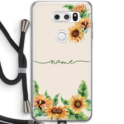 Zonnebloemen: LG V30 Transparant Hoesje met koord