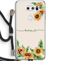 Zonnebloemen: LG V30 Transparant Hoesje met koord