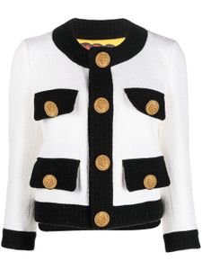 DSQUARED2 veste crop en tweed - Blanc