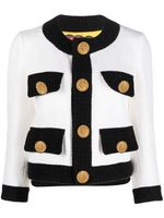 DSQUARED2 veste crop en tweed - Blanc