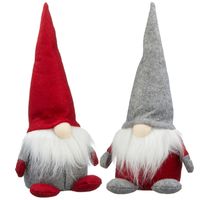 Set van 2x pluche gnome/dwerg decoratie poppen/knuffels 30 cm - thumbnail