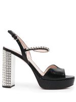 Miu Miu sandales à ornements en cristal - Noir