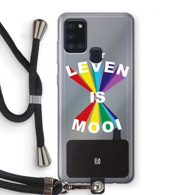 Het Leven Is Mooi: Samsung Galaxy A21s Transparant Hoesje met koord