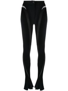 Mugler legging à empiècements transparents - Noir