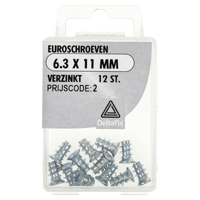 Euroschroeven 6.3x11mm vz 12st - Deltafix