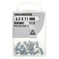 Euroschroeven 6.3x11mm vz 12st - Deltafix
