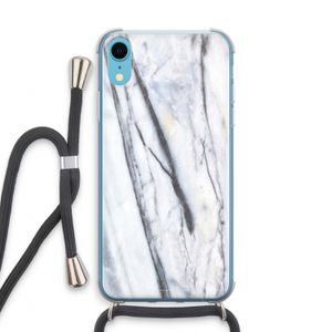 Gestreepte marmer: iPhone XR Transparant Hoesje met koord