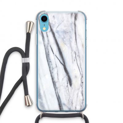 Gestreepte marmer: iPhone XR Transparant Hoesje met koord