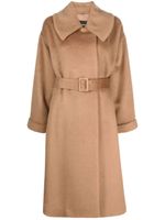 Emporio Armani manteau long à taille ceinturée - Marron