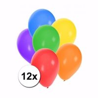 Gekleurde ballonnen 12 stuks - thumbnail