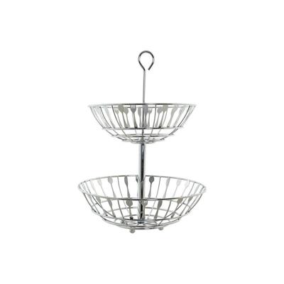 Fruitschaal DKD Home Decor Zilverkleurig Metaal Plastic 28 x 28 x 40 cm