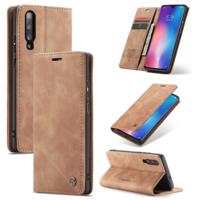 CaseMe-013 multi-functionele retro Frosted horizontale Flip lederen draagtas met kaartsleuf & houder & portemonnee voor Xiaomi mi 9 (bruin)