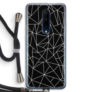 Geometrische lijnen wit: OnePlus 7 Pro Transparant Hoesje met koord