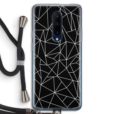 Geometrische lijnen wit: OnePlus 7 Pro Transparant Hoesje met koord