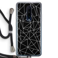 Geometrische lijnen wit: OnePlus 7 Pro Transparant Hoesje met koord