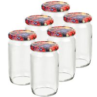 Set van 6 stuks glazen weckpotten/inmaakpotten met schroefdop 720 ml