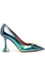 Amina Muaddi escarpins Begum 105 mm à ornements en cristal - Bleu