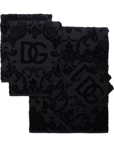 Dolce & Gabbana lot de cinq serviettes en tissu éponge - Noir