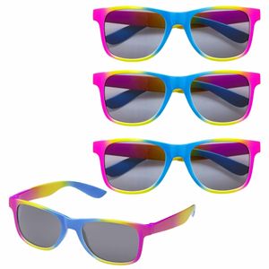 4x stuks regenboog retro thema fun verkleed bril/zonnebril