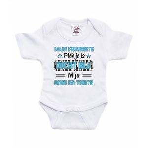 Baby rompertje - blauw - favoriete plekje - oom en tante - cadeau romper