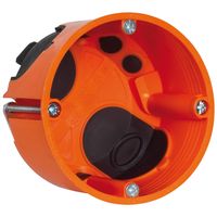 Luchtdichte Hollewand inbouwdoos oranje gatmaat 68mm met trekontlasting voor buis en kabel