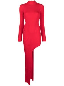 David Koma robe longue asymétrique à découpes - Rouge