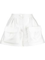 Isabel Sanchis short mini satiné à poches 3D - Blanc