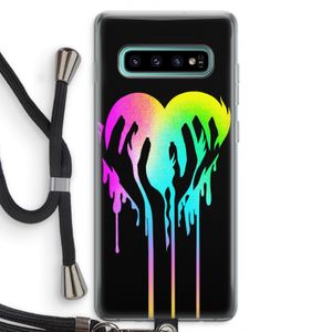 Hold My Heart: Samsung Galaxy S10 Plus Transparant Hoesje met koord