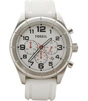 Horlogeband Fossil BQ1242 Silicoon Wit 22mm