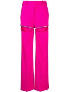 AREA pantalon Crystal Slit en crêpe - Rose