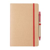 Natuurlijn schriftje/notitieboekje karton/rood met elastiek A5 formaat   -