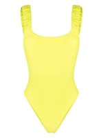 Sunnei maillot de bain froncé à logo imprimé - Vert - thumbnail